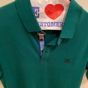 Mens Burburry Hunter Green polo